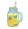 Premium Vector | Glass jar of lemonade vector clipart white background